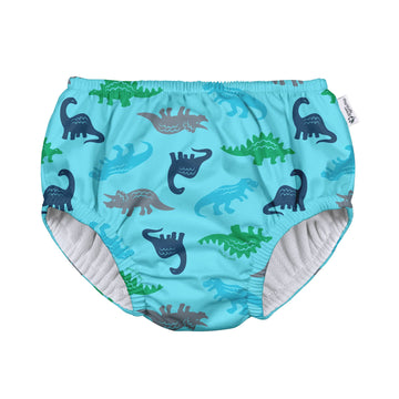 green sprouts Boys Reusable Swim Diaper, Aqua Simple Dino, 6 Months