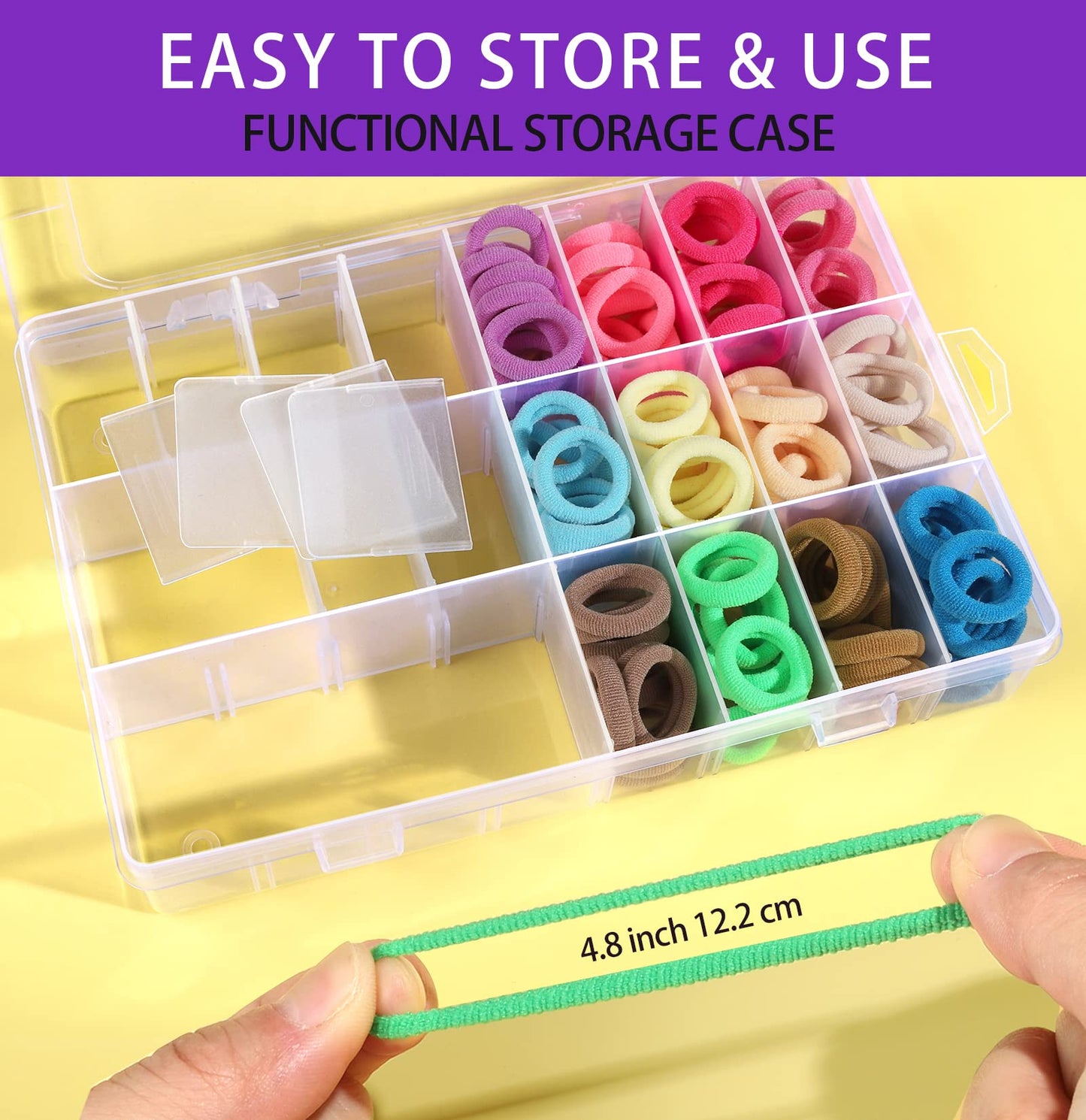 Ygdz 280 Pcs Cotton 24 Colors Hair Ties Set With Organizer Box - Seamless Soft Mini Elastics Ponytail Holders And Hair Accessori