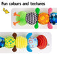 Sumobaby Infant Baby Musical Stuffed Animal Activity Soft Toys with Multi-Sensory Crinkle, Rattle and Textures, for Tummy Time N