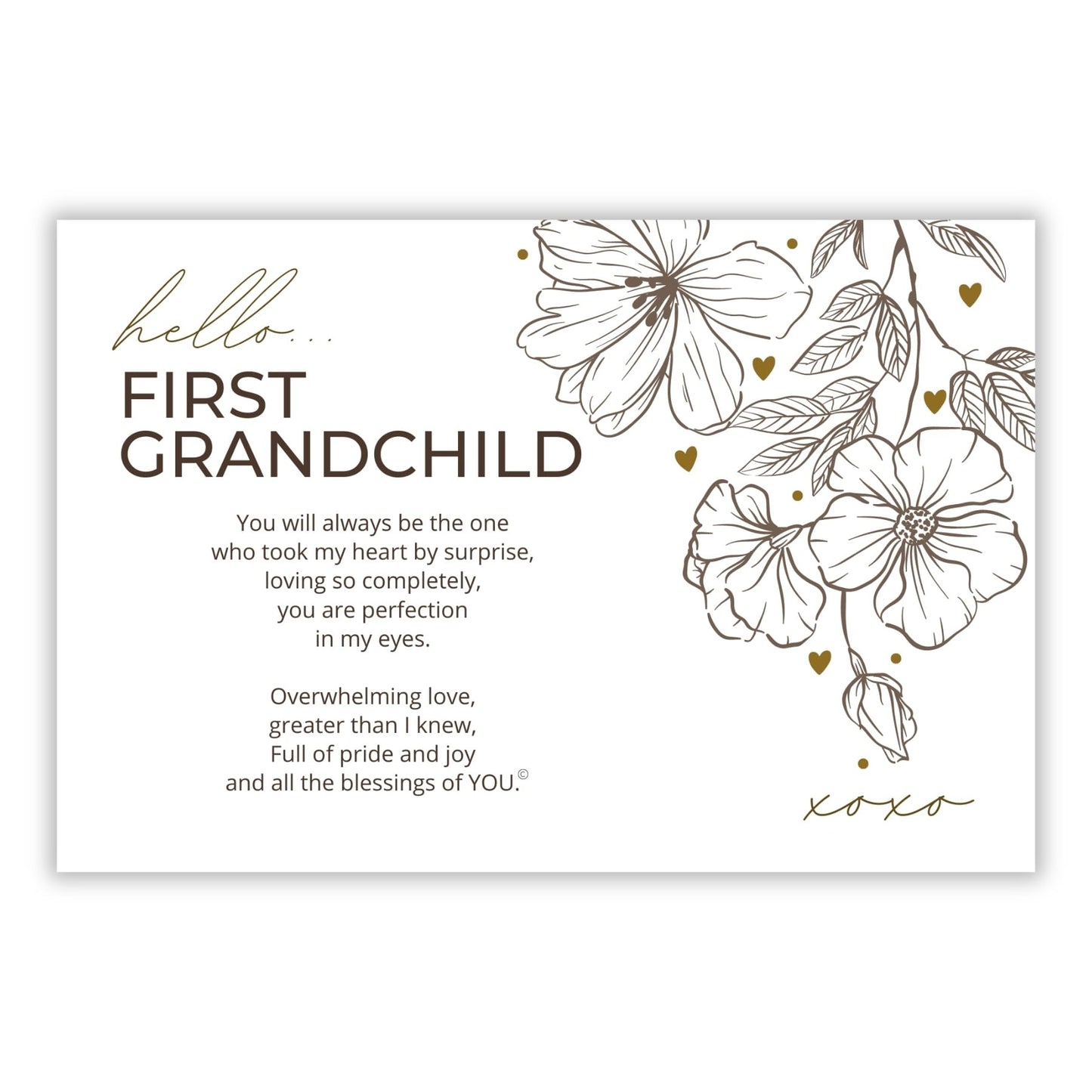 First Grandchild Gift For New Grandparents - Poetry Frame (White)