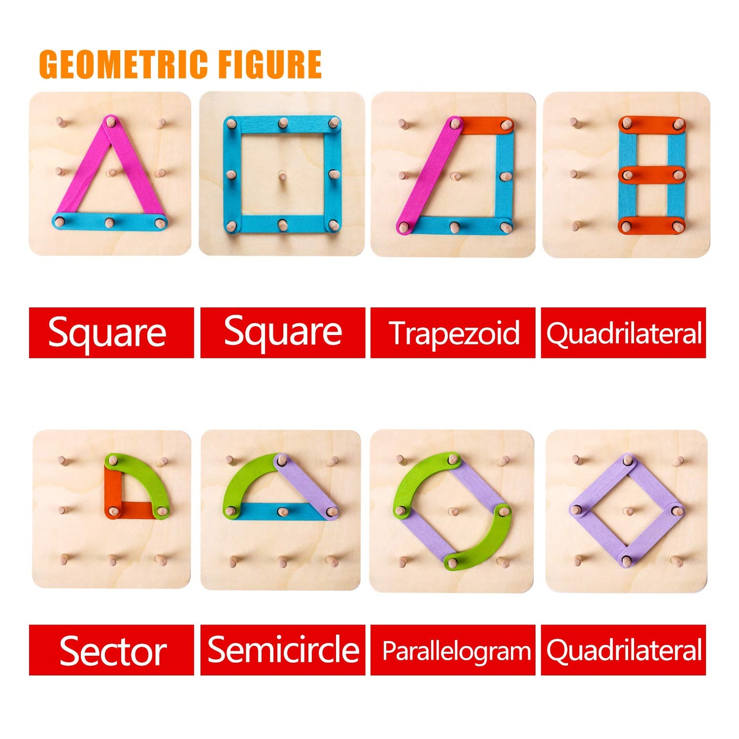 kizh Wooden Letter and Number Construction Activity Set Educational Preschool Toys Shape Color Recognition Pegboard Sorter Set B