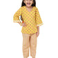 The Magic Wand Cotton Night Suit for Girls 3/4 Sleeves Baby Kids Flora Print Top & Pant Set Sleepwear Night Dress co ord Set, Ni