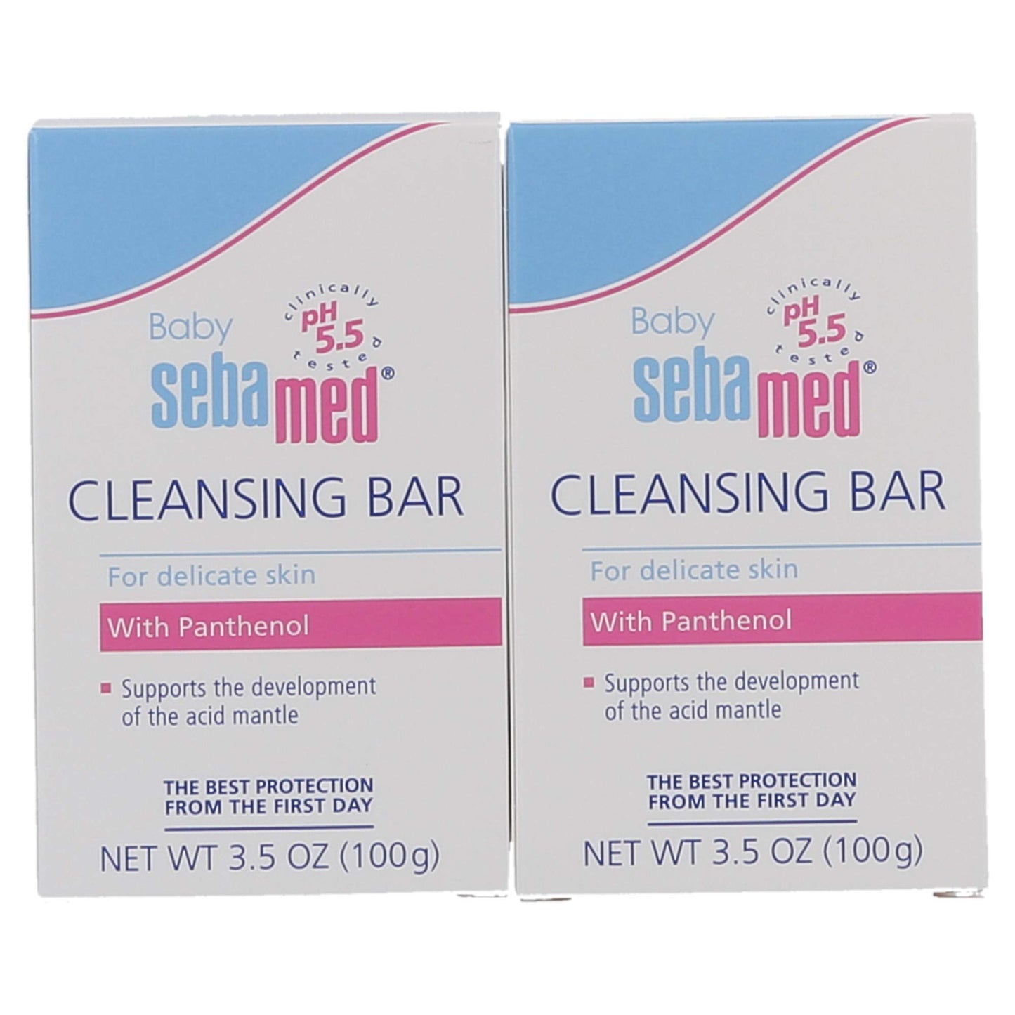 SEBAMED Baby Ultra Mild Cleansing Bar Pack of 2 - Hypoallergenic Non-irritating Cleanser with Vitamins and Amino Acids 3.5 Ounce