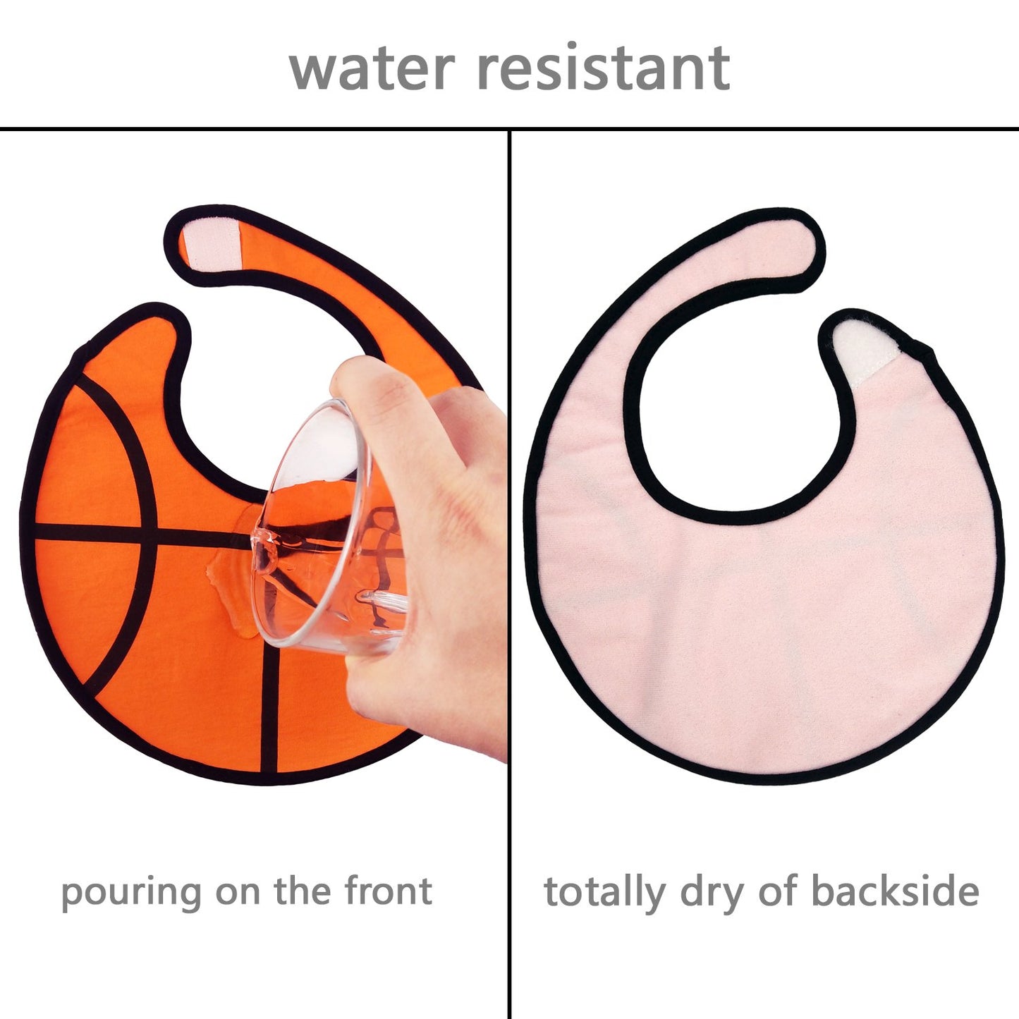 Triple Layer Waterproof Baby Boy Sports Bibs,Cotton Front,Plastic Liner,Polyester Fleece Back,Highly Absorbent Drooling Burp Clo