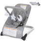 Baby Joy Baby Bouncer, Foldable Baby Bouncer Seat With 5-Point Safety Harness, Removable Fabric Cover & 3 Plush Toys, Portable I