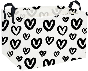 Sanjiaofen Rectangular Valentine s Day Basket, Heart Storage Organizer, Arrow Decor, Girls Room Toys Box, Books and Gifts Conta