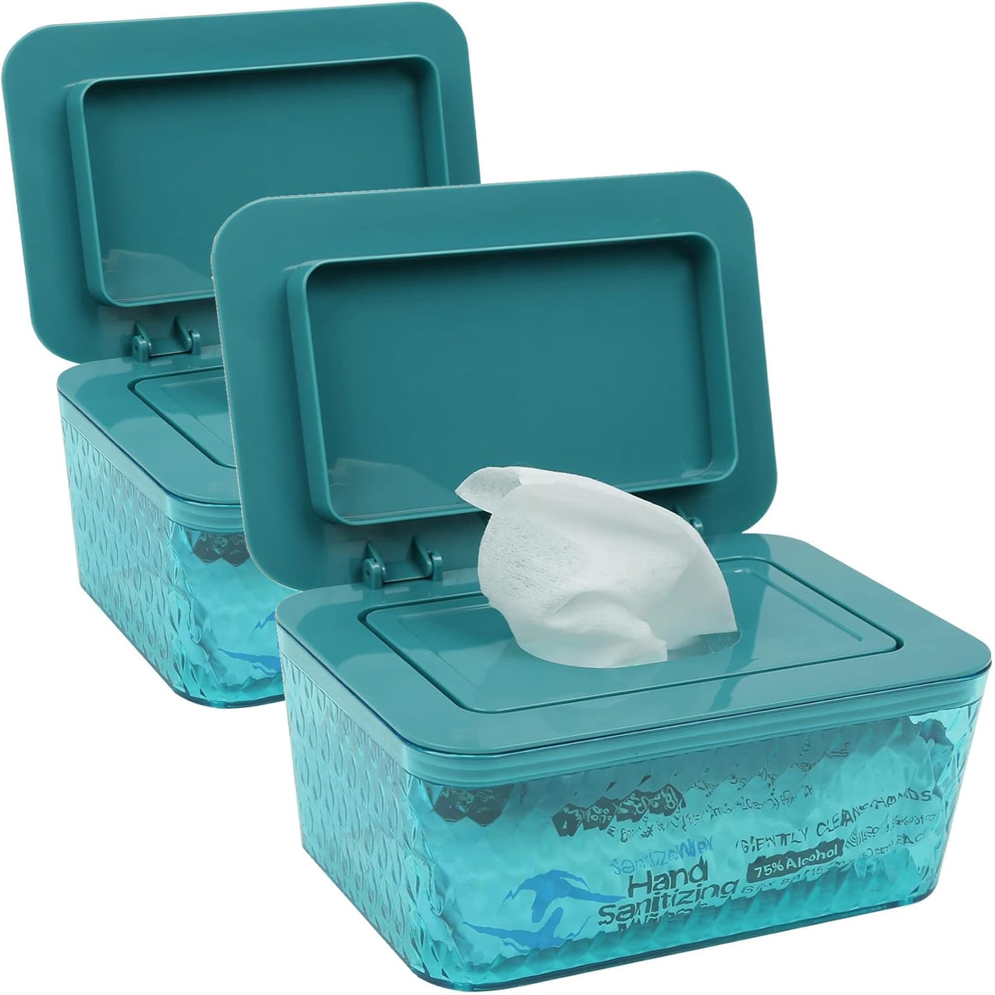 HSWT 2 Pack Baby Wipes Dispenser Wipe Holder - Larger Capacity Wet Wipe Dispenser Box Wipes Container for Bathroom Keep Wipes Mo