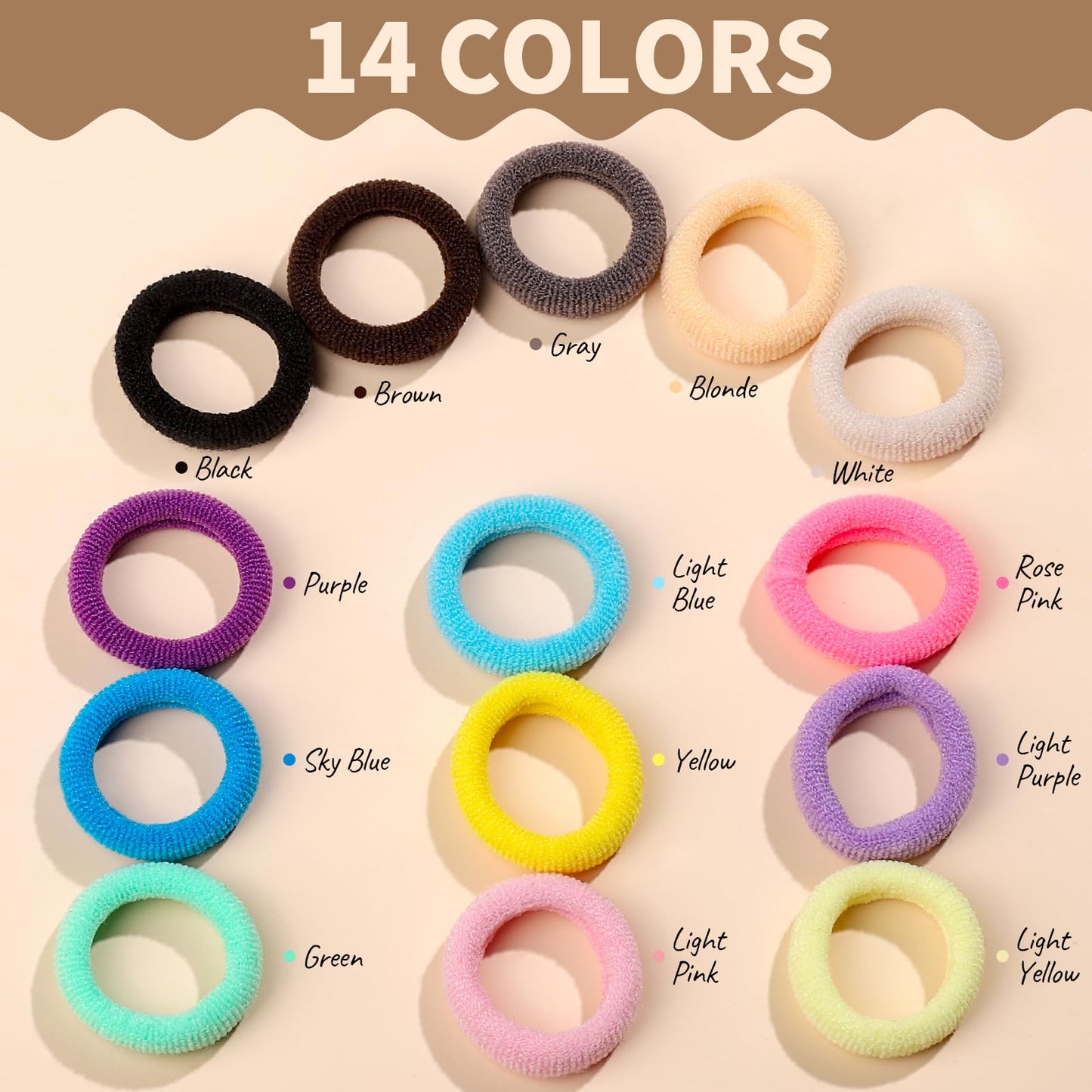 Ygdz Baby Hair Ties, 280 Pcs Cotton Toddler Hair Ties, Seamless Soft Small Elastics Hair Bands With Organizer Box, Hair Accessor