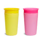 Munchkin Miracle 360 Sippy Cup For Toddlers, Color Changes With Cold Drinks, 9 Ounce, 2 Pack, Pink/Yellow
