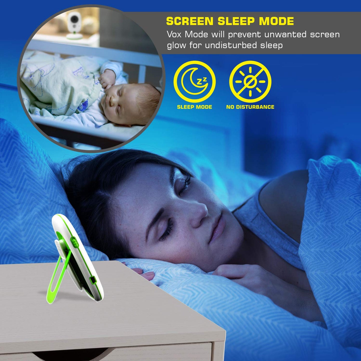 Serenelife Usa Video Baby Monitor - Upgraded 850 Wireless Long Range Camera, Night Vision, Temperature Monitoring And Portable 2