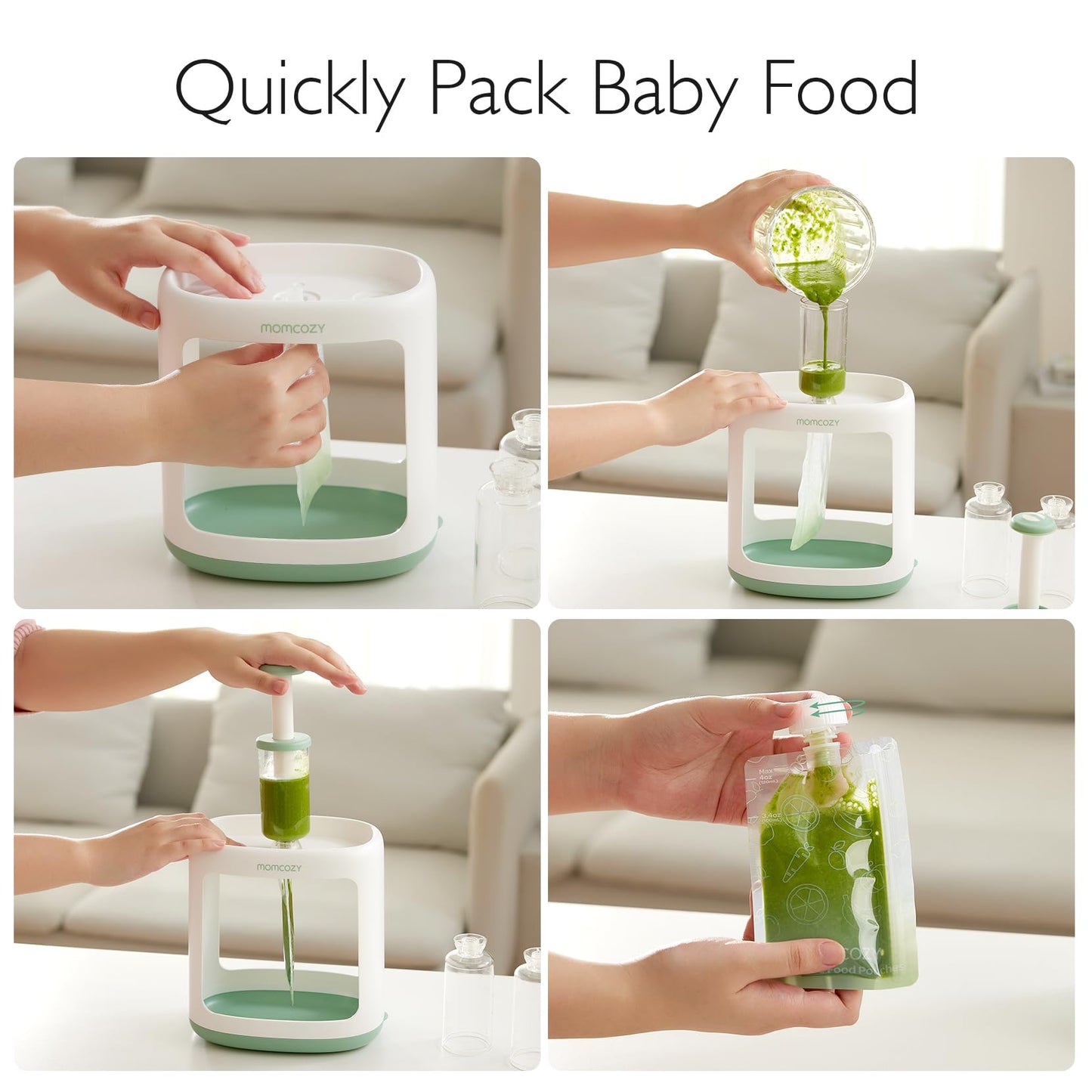 Momcozy Baby Food Maker For Puree Food Storage, Precise Capacity Squeeze Station, Save Time & Efficient, No Food Splashing, Baby