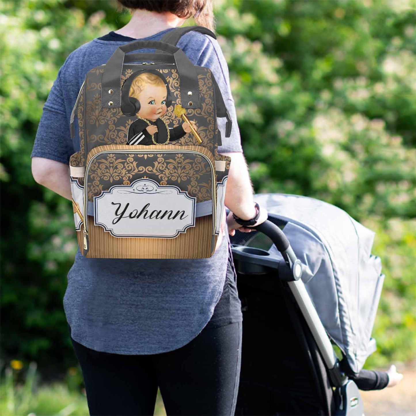 M Yescustom Personalized Name Diaper Bag Backpack, Crown Diaper Baby Bags For Mom & Dad Portable Travel Back Pack Baby Shower Gi