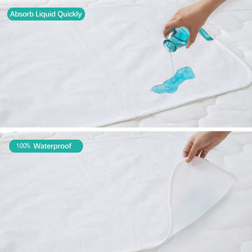 Changing Pad Liner 5 Count, Waterproof Larger Changing Pad Cover 28' X 15', Cotton Terry, Absorbent & Skin-Friendly Changing P