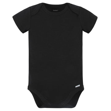 Gerber Baby 5 Pack Onesies Multi-Packs Bundle Interlock 180 Gsm, Black, 3-6 Months
