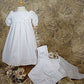 100% Cotton Girls Preemie Dress Christening Gown Baptism Set With Lace Hem 2-3Lbs White