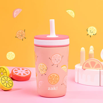 Zak Designs Kelso Tumbler Toddler Cup For Travel Or At Home, 12Oz Vacuum Insulated Stainless Steel Sippy Cup With Leak-Proof Des