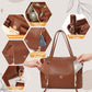 Miss Fong Diaper Bag Tote Leather Diaper Bag Backpack, Large Capacity Mommy Bag Hospital Bag, 12 Pockets Travel Diaper Tote With