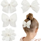 4Pcs Pearl Hair Bows For Girls, White Butterfly Flower Hair Bow Clip Wedding Hair Accessories For Baby Infants Toddlers Kids (La