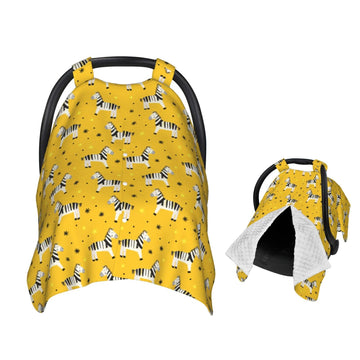 Muishi Zebras Stripes Yellow Background Baby Car Seat Canopy Nursing Cover for Newborn Car Seat Breastfeeding Covers Blanket New