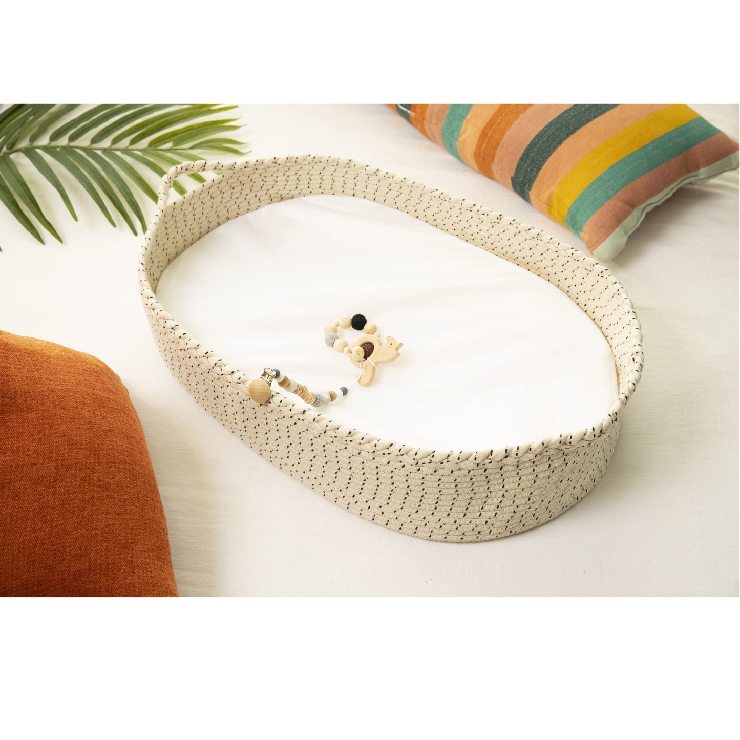 J&Joo Baby Changing Basket - Wipeable & Waterproof Pad Cover, Portable, Changing Table Topper, Changing Pad For Dresser, Cotton
