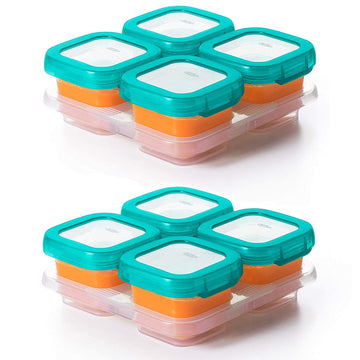 Oxo Tot Baby Blocks Food Storage Containers, Teal, 4 Ounce - Set Of 2