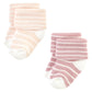 Hudson Baby Unisex Baby Cotton Rich Newborn And Terry Socks, Blush Stripe, 6-12 Months
