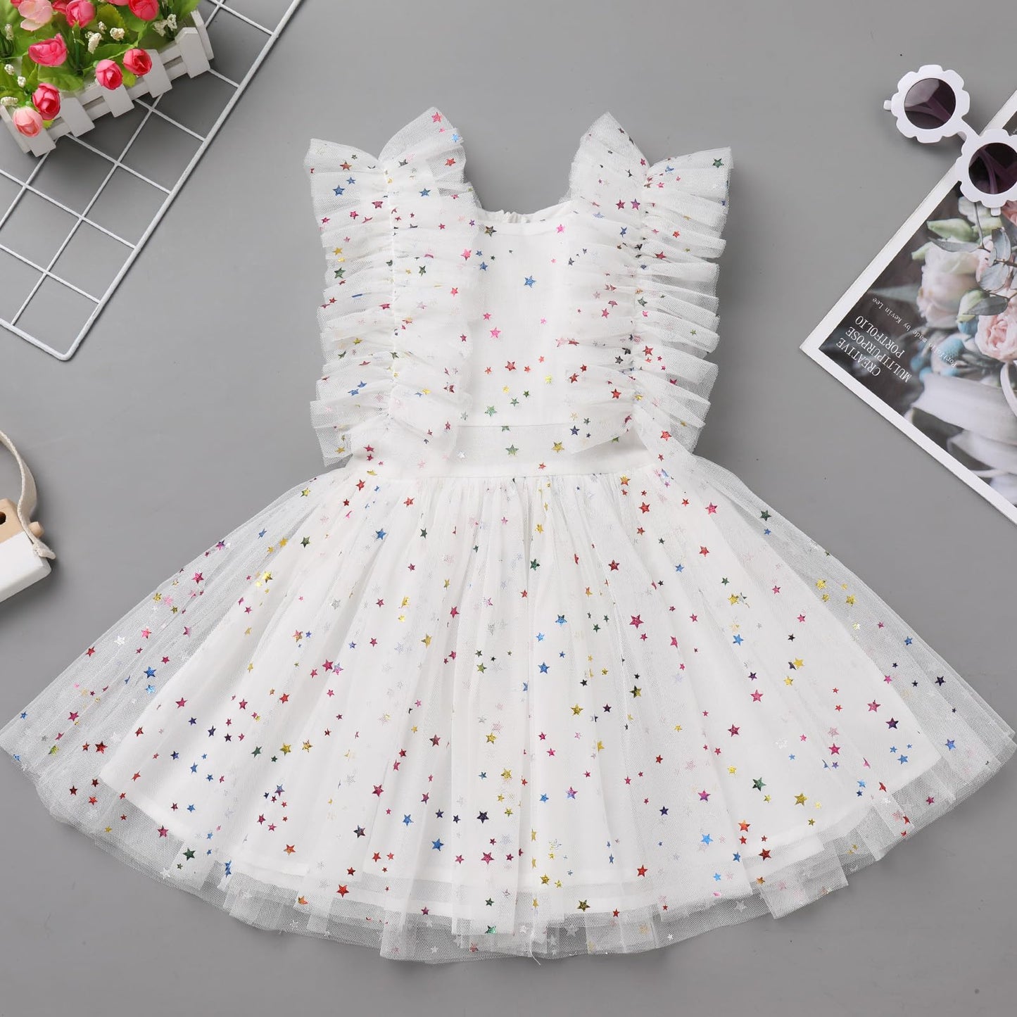 Ibtom Castle Girls Sparkly Dress: Toddler Sequin Dress, Baby Girl Dress - Infant Ruffled Embroidered Photoshoot Dresses For Bapt