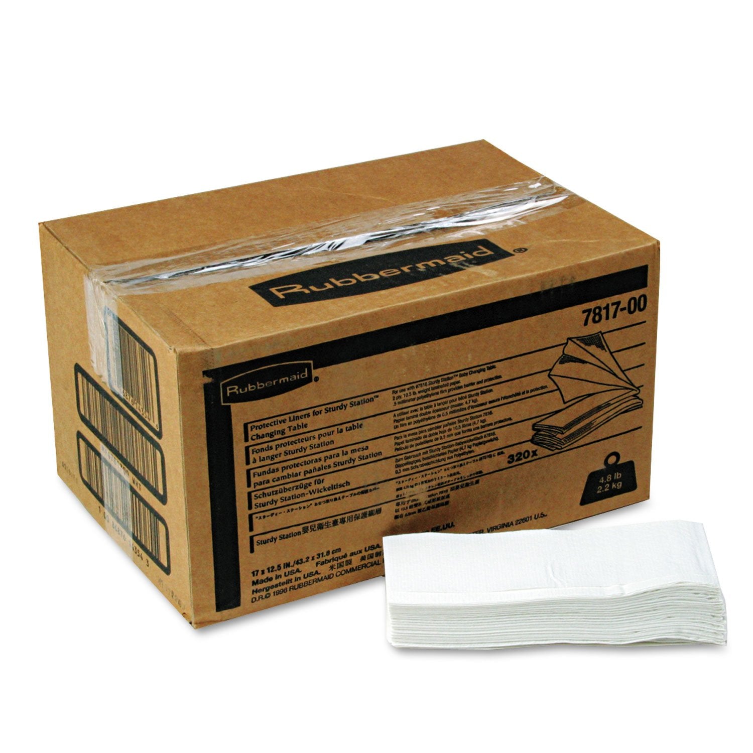 Rubbermaid Paper Changing Station Liners, White (Fg781788Wht)