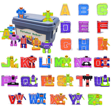 Siiziitoo Alphabet Robots for Kids ABC Learning Toys for Kids Ages 3-5 Alphabots Transforming Letter Toy Robot Alpha Bots Toddle