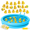 Duck Pond Matching Game Toys for Kids - 20 Plastic Ducks with Numbers,25 x 5 Kiddie Pool | Storage Bag, 2 Nets-Fun Memory Games 