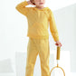 Happy Town Toddler Fall Outfits For Girl Boy Long Sleeve Hoodie Top And Long Sweatpants Set Toddler Sweatsuit (Solid Color-Yello