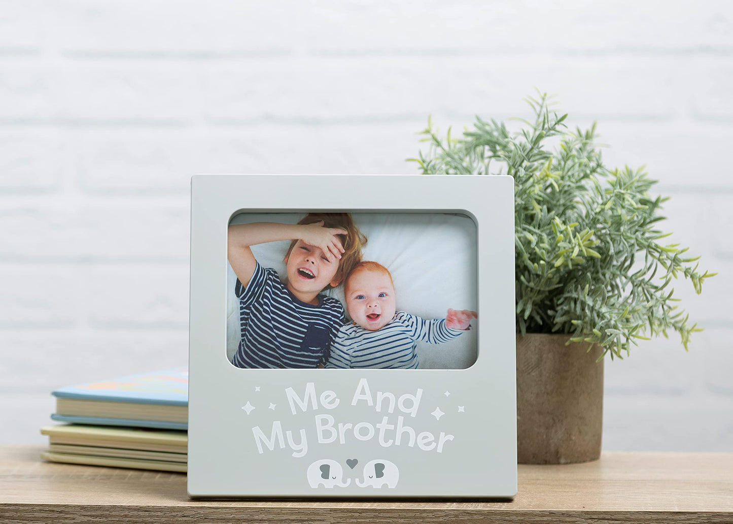 Kate & Milo Me and My Brother Picture Frame, Baby Sibling Keepsake Photo Display, Big Brother or Sister Gift, Elephants, 4    x