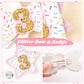 Deeka 3Rd Birthday Hair Bow And Badge Set For Girl - Glitter Pink And White Hair Clips For 3 Year Girl Party Decoration - Toddle