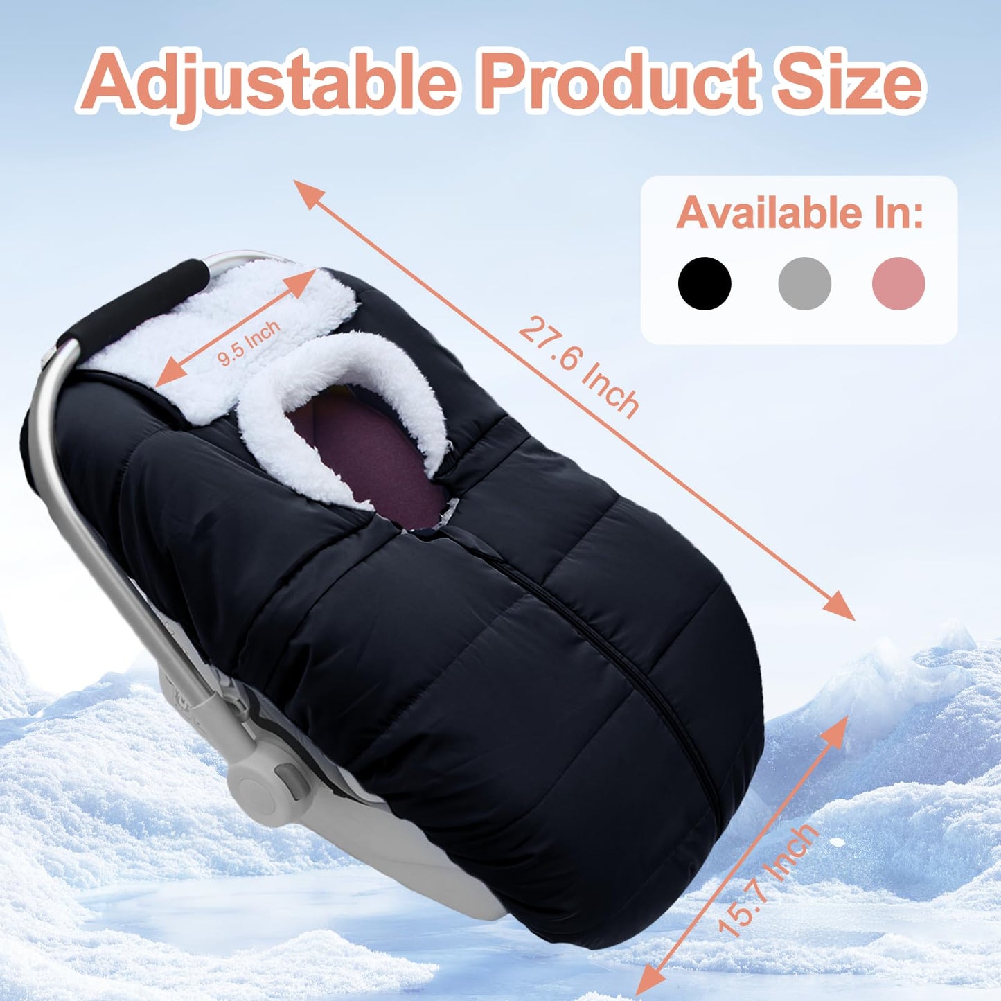 Winter Baby Car Seat Cover, Carseat Cover For Baby Seat Or Stroller, Windproof Warm Infant Car Seat For Newborn Keep Babies Warm
