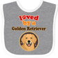 Inktastic Golden Retriever Dog Lover Baby Bib Heather And White 391Af