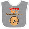 Inktastic Golden Retriever Dog Lover Baby Bib Heather And White 391Af