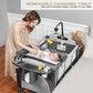 Mereryi Baby Bassinet 5-In-1 Pack And Play Portable Crib For Baby Bed,Multifunction Bedside Crib From Newborn To Toddlers,U-Shap