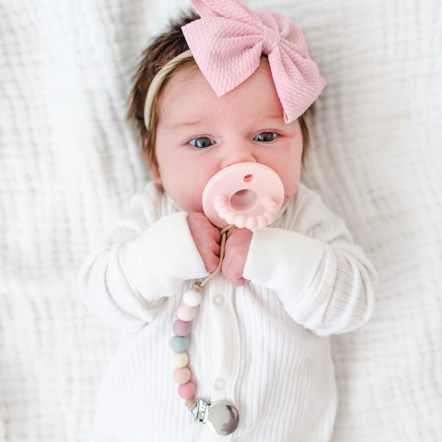 Ryan & Rose Pacifier Clip Georgia - Silicone Pacifier Clip Baby Boy Baby Girl Binky Paci Clip Baby Pacifier Holder Binkie Clip B