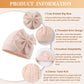 Winter Warm Knitted Baby Hat For Girls Cotton Lined Infant Toddler Girls Hat Autumn Cute Bow Classic Girls Beanie 0-6Y (Pink+Bei