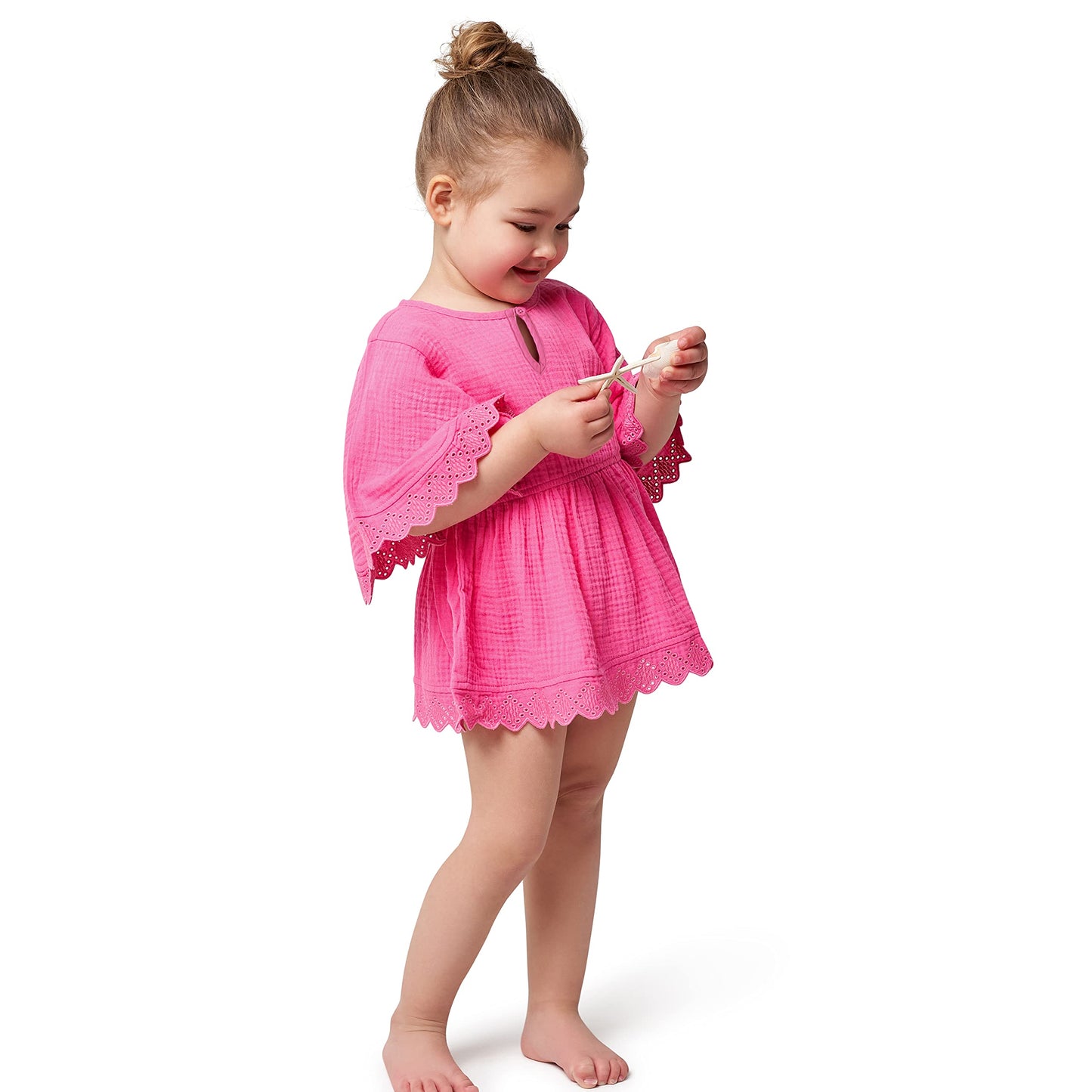 Gerber Baby Girl'S Standard Toddler Kaftan Swim Cover Up, Pink, 4T