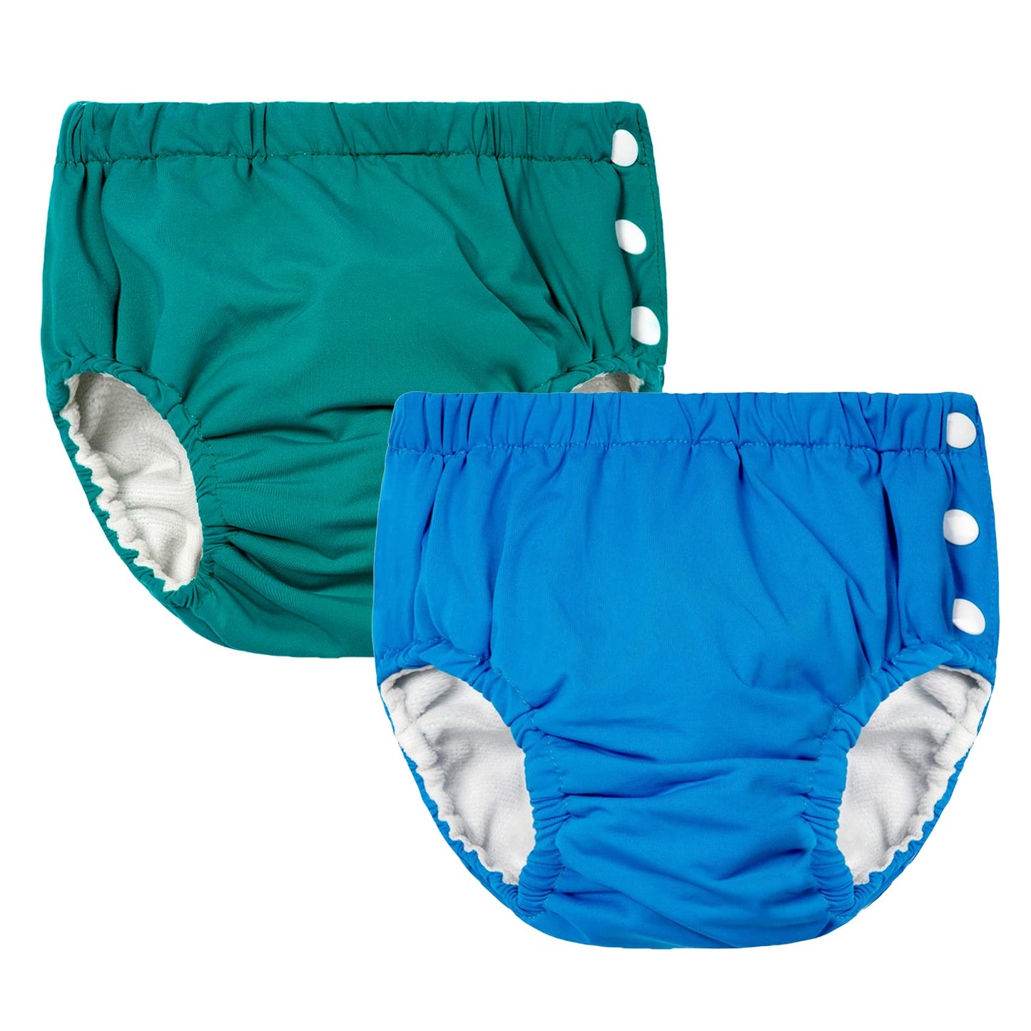 Durio Reusable Swim Diapers Washable Baby Swim Diaper Unisex Infant Toddler Swimming Diapers B Green & Blue 3-6 Months