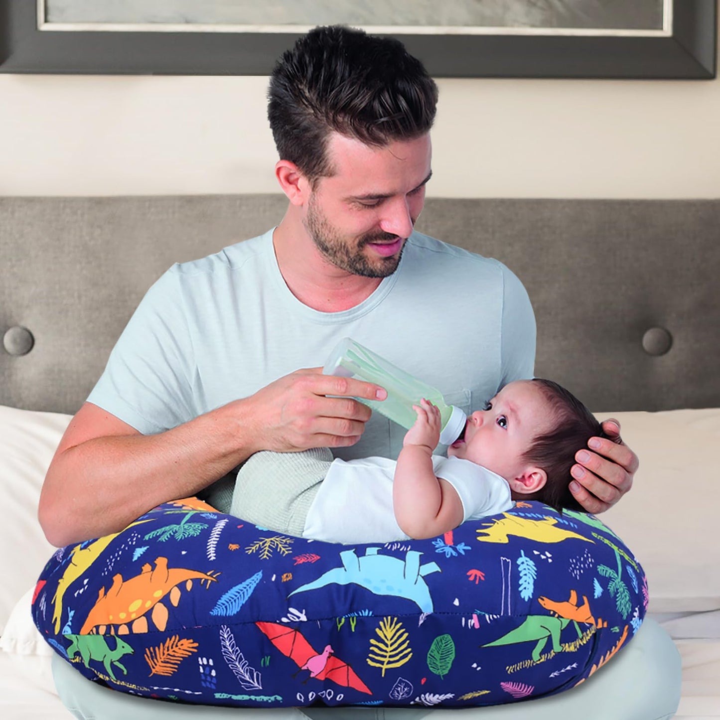 Cloele Nursing Pillow Cover For Breastfeeding Pillows - Dinosaur Breastfeeding Pillow Slipcovers For Baby Boys & Girls Ultra Sof