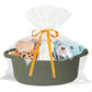 HOBASKET Small Woven Basket with Gift Bags and Ribbons Durable Cotton Rope Basket for Halloween Gifts Empty Storage Basket 12X 8