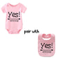 Ysculbutol Baby Twins Bodysuits Yes We Are Twins No We Are Identical Twins Bodysuit Boys Twins Clothes Baby Girls Set(Pb 4-6M)