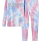 Beezizac Sleepover Pajama Set for Girls Tie Dye Cotton Snugfit Long Sleeve PJ Size 4T14, Pink & Blule, 8
