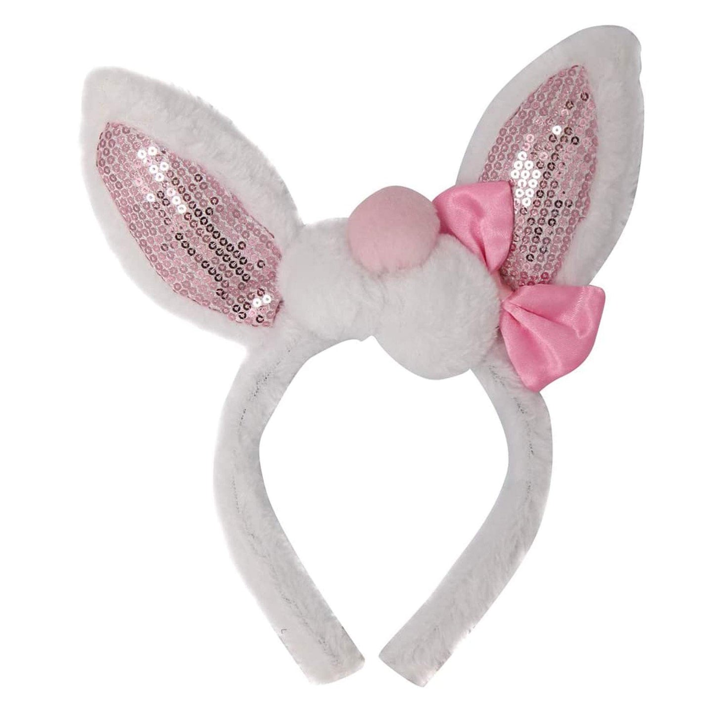 Girls Sequin Easter Bunny Ears And Bow Headband