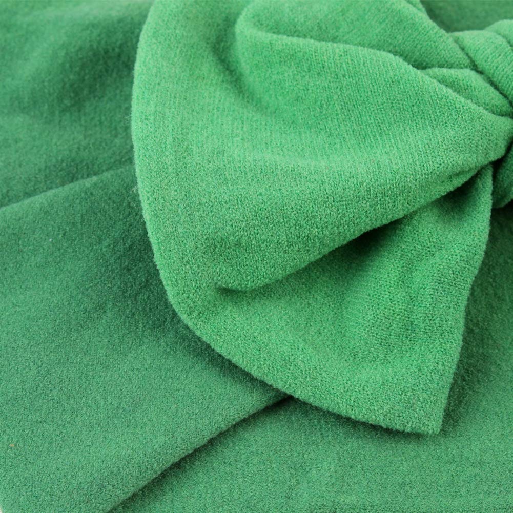 Akoak 1 Pack Solid Color Skin-Friendly Baby Headband Elastic Soft Nylon Headband Cute Baby Bow Headband (Green)