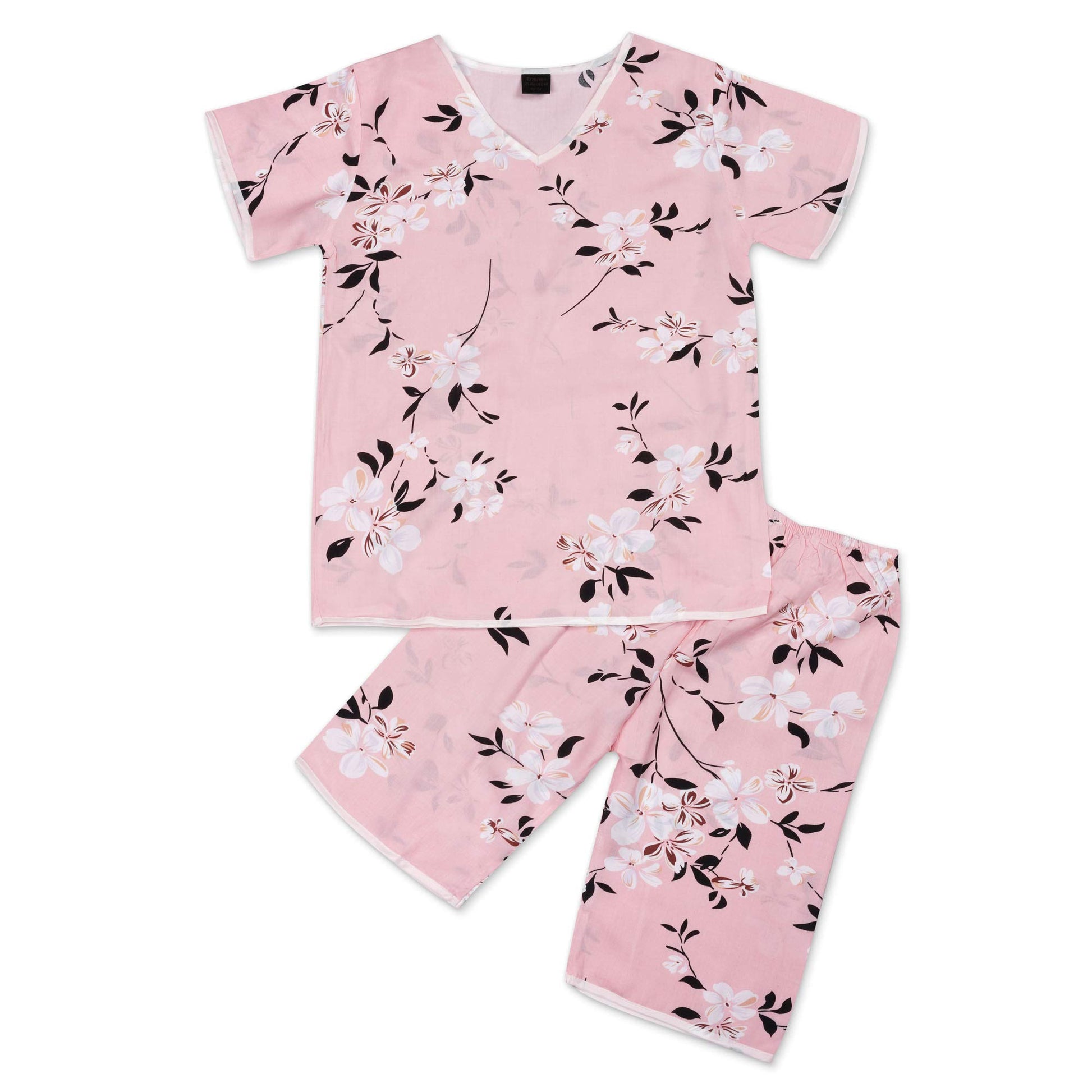 Erminio Palamino Printed Soft Cotton Nightsuit for Girls  Cute & Comfortable  Kids Nightwear Baby Pink