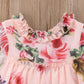 Toddler Baby Girls Flower Print Ruffles Princess Dress Sundress Clothes Outfit (2-3 T, Pink)