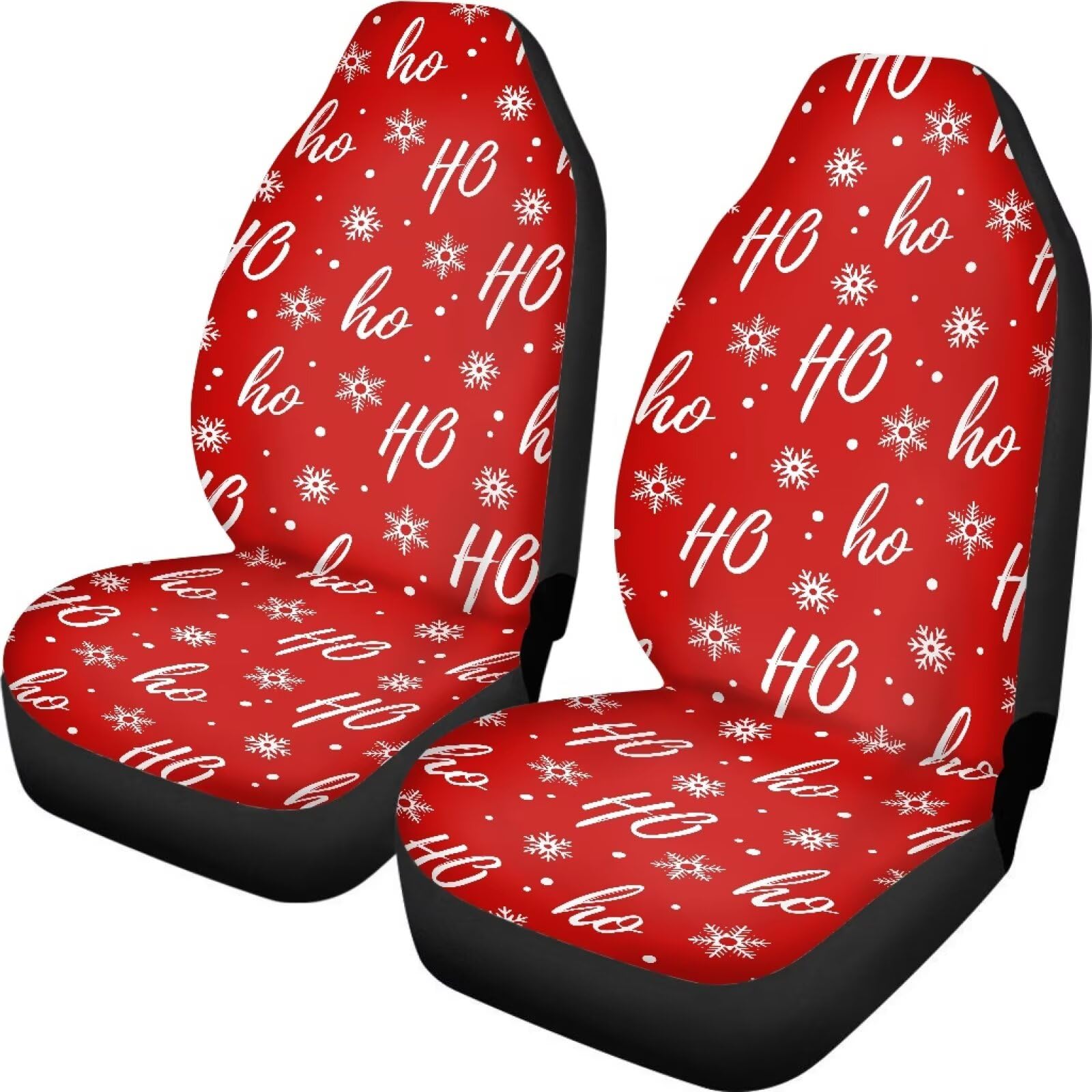 Whosucclay OH Christmas Print Car Seat Covers, 2 Packs Durable Bucket Seat Protection, Car Accessories for Women Girls